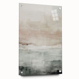 Abstract modern wall art collection featuring vibrant colors and geometric shapes displayed in a sleek acrylic glass frame, emphasizing contemporary design.