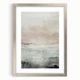 Framed abstract modern design wall art featuring vibrant colors and geometric shapes, set in a stylish silver frame with a mat for an elegant display.