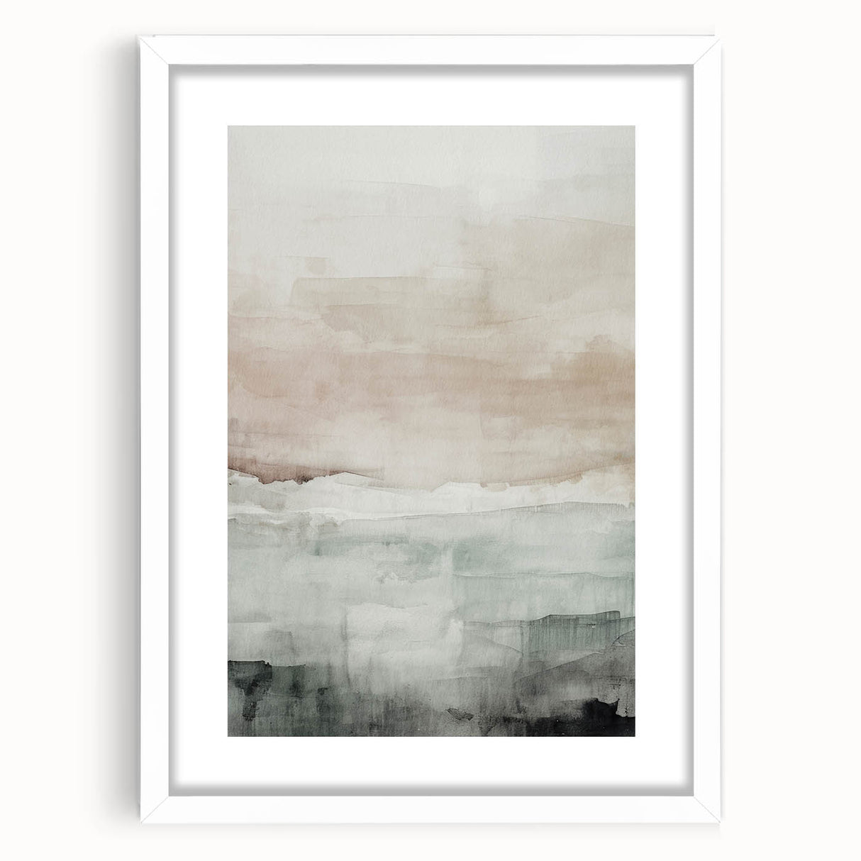 Framed abstract modern wall art collection showcasing vibrant geometric designs in a sleek white frame, perfect for contemporary decor.