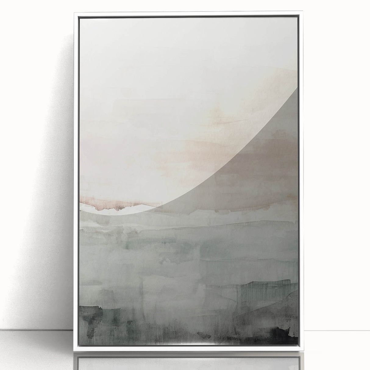 Framed modern abstract wall art collection showcasing vibrant colors and geometric shapes, set against a sleek white background for contemporary decor.