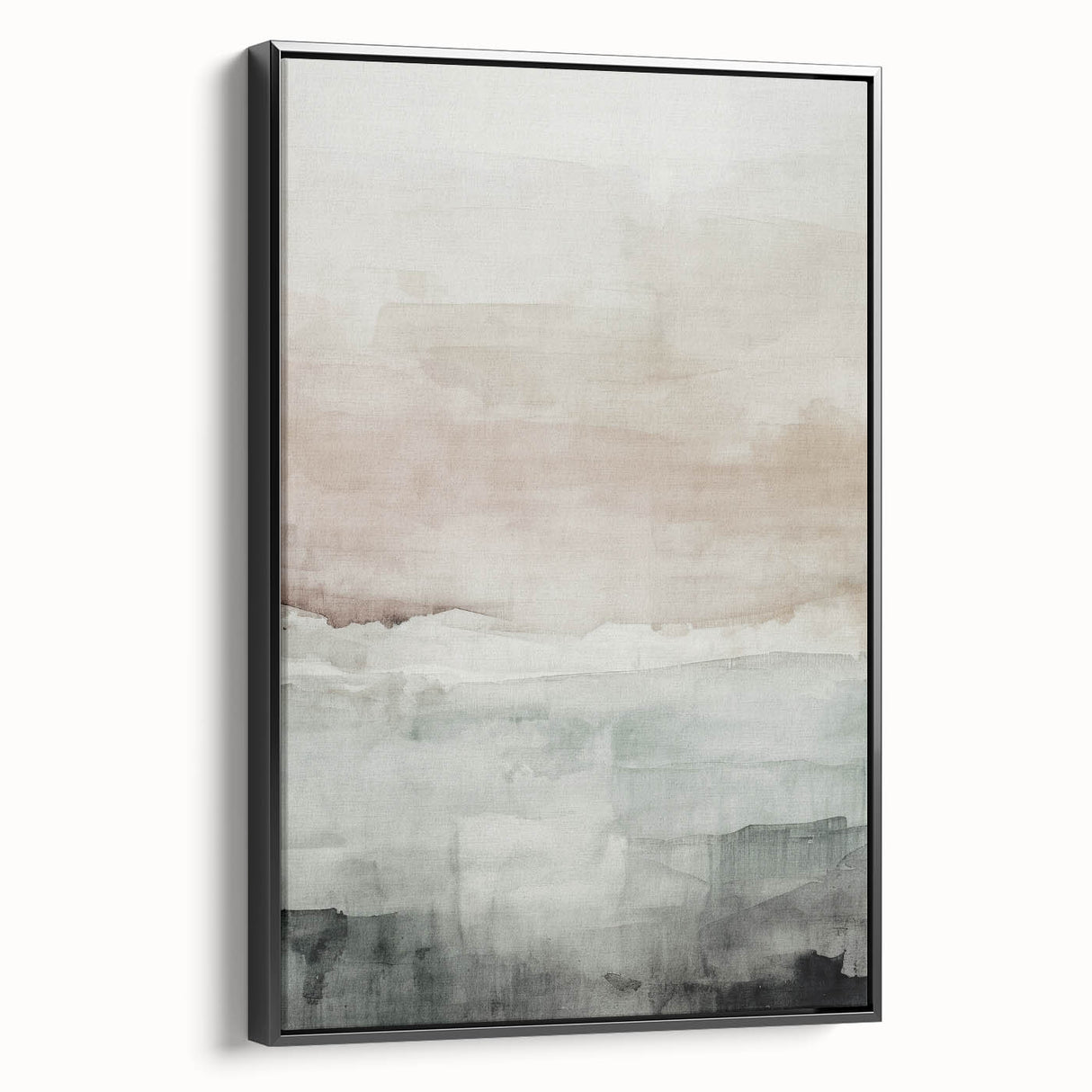 Framed abstract modern wall art collection showcasing vibrant colors and geometric shapes, displayed in a sleek black frame.