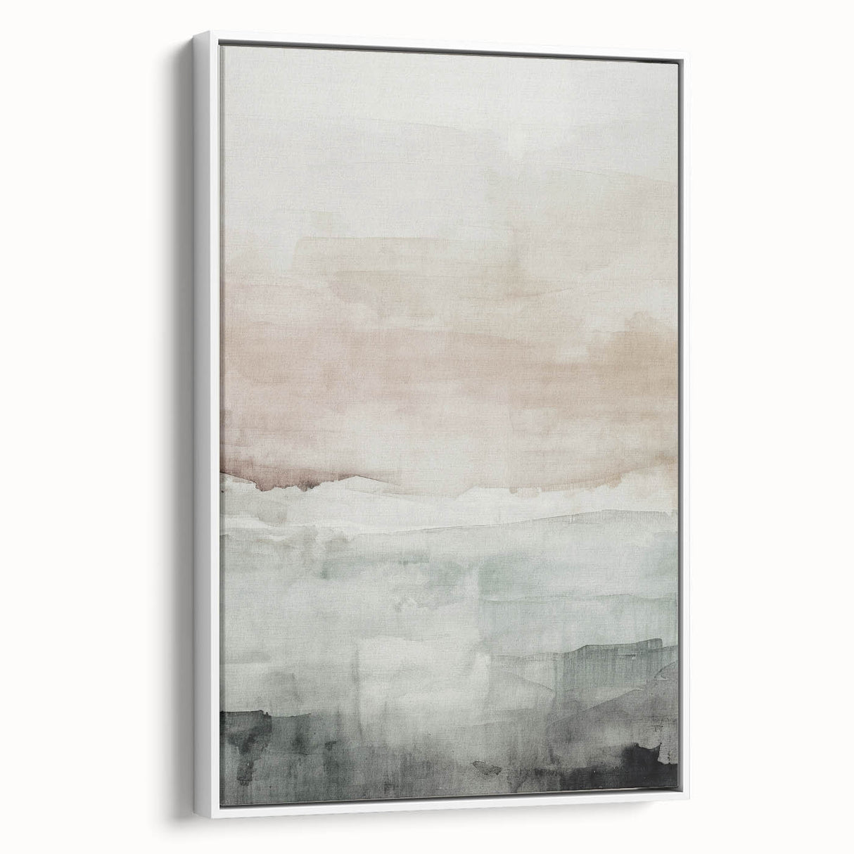 Framed abstract modern wall art collection showcasing vibrant colors and geometric shapes, elegantly displayed with a white frame.