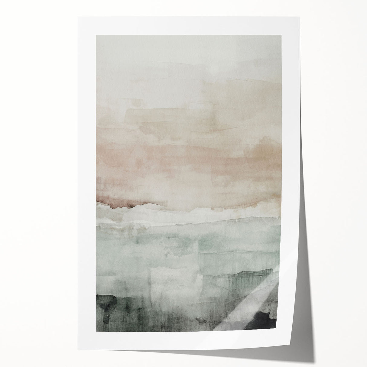 Abstract modern wall art print showcasing vibrant colors and geometric shapes, rolled and ready for framing, ideal for contemporary decor.