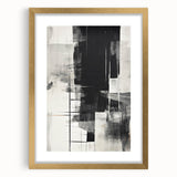 Abstract modern wall art collection featuring a gold-framed design with a mat, showcasing a stylish and contemporary aesthetic suitable for home decor. Ideal for modern living spaces, this piece adds elegance and sophistication to any room.