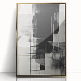Framed acrylic wall art featuring an abstract modern design in gold tones, showcasing a sleek front view perfect for contemporary home decor. Ideal for art enthusiasts seeking stylish wall accents.
