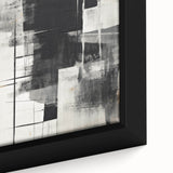 Close-up of a vibrant abstract modern design wall art piece featuring bold colors and intricate patterns, framed for a sleek, contemporary look. Ideal for enhancing home decor.