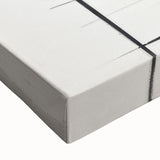 Close-up of a vibrant abstract modern design wall art piece on stretched canvas, showcasing bold colors and intricate patterns, perfect for contemporary home decor.