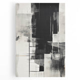 Abstract modern wall art collection featuring vibrant colors and geometric shapes on stretched canvas, enhancing contemporary interior decor with unique design elements.