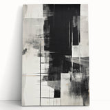 Abstract modern wall art featuring a vibrant, colorful design with geometric shapes on stretched canvas, ideal for contemporary home decor and artistic enhancement.