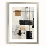 Abstract modern wall art collection featuring a silver frame and mat, showcasing a vibrant, colorful design that adds contemporary flair to any space.