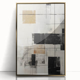 Framed abstract modern wall art collection featuring a gold acrylic design, showcasing vibrant colors and unique geometric patterns, perfect for contemporary decor.