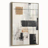 Framed abstract modern wall art collection showcasing elegant gold tones and contemporary design, displayed in a chic side view setting, ideal for home decor.