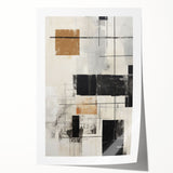 Abstract modern wall art collection featuring vibrant colors and geometric shapes, rolled and ready for display, showcasing a contemporary design aesthetic.