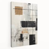 Abstract modern design wall art collection displayed in a side view, showcasing vibrant colors and geometric patterns on stretched canvas, perfect for contemporary decor.