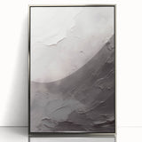 Framed modern abstract wall art design featuring a sleek silver finish, showcasing vibrant colors and dynamic shapes, perfect for contemporary home decor.