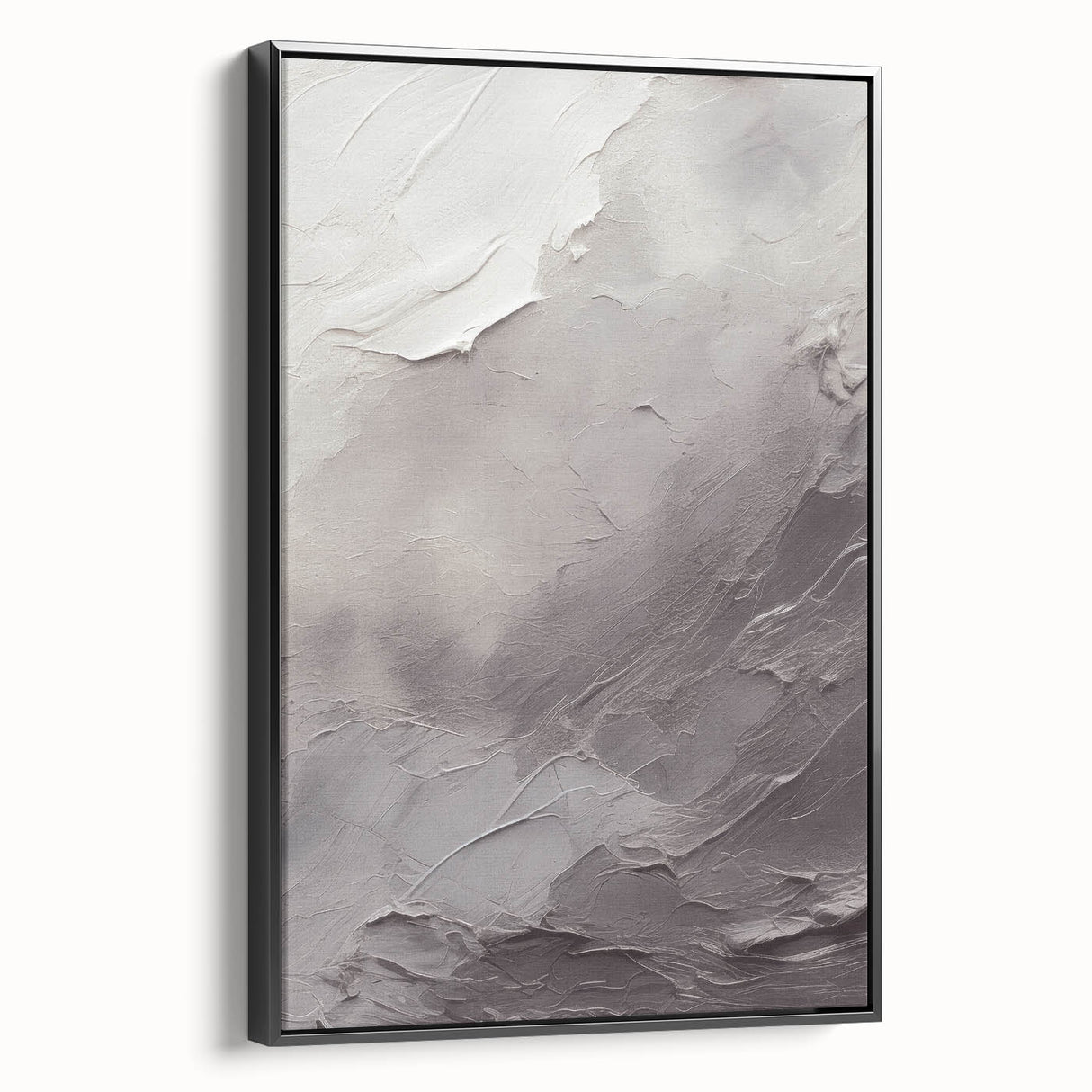 Framed black abstract modern wall art featuring geometric shapes and vibrant colors, displayed in a stylish setting, perfect for contemporary home decor.
