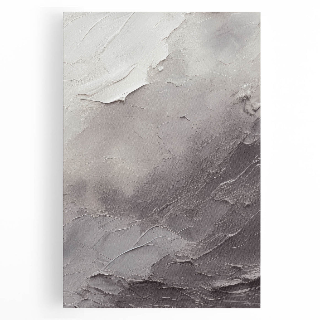 Abstract modern wall art collection displayed on stretched canvas, featuring vibrant colors and geometric patterns, ideal for contemporary home decor.