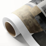 Abstract modern design wall art on rolled canvas showcasing vibrant colors and geometric patterns, ideal for contemporary home decor. Packaged securely in a sturdy tube.