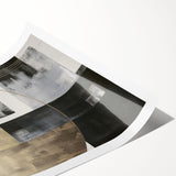 Abstract modern wall art print showcasing vibrant geometric patterns in bold colors, rolled and ready for framing, ideal for contemporary home decor.