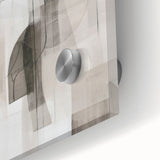 Close-up of an abstract modern wall art piece featuring vivid colors and geometric shapes, designed for acrylic glass display, enhancing contemporary interiors.