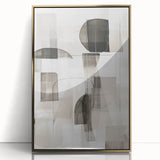 Framed modern wall art featuring an abstract design with gold accents, showcasing a sleek and stylish aesthetic perfect for contemporary home decor.