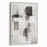Framed abstract modern wall art in a minimalist white design, showcasing vibrant colors and fluid shapes, perfect for contemporary home decor.
