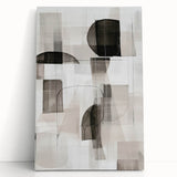 Vibrant abstract modern wall art design featuring bold colors and geometric shapes, displayed on a stretched canvas, perfect for contemporary home decor.