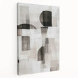 Stretched canvas showcasing an abstract modern design with vibrant colors and geometric shapes, perfect for contemporary home decor and artistic accents.