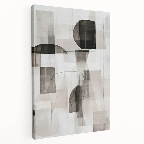 Stretched canvas showcasing an abstract modern design with vibrant colors and geometric shapes, perfect for contemporary home decor and artistic accents.