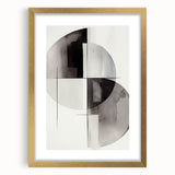 Elegant abstract modern wall art collection in a gold frame with a mat, showcasing vibrant colors and geometric patterns, perfect for contemporary home decor.