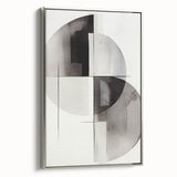 Framed canvas wall art featuring an abstract modern design with silver accents, showcasing a sleek side view that enhances contemporary decor aesthetics. Ideal for stylish home or office interiors.