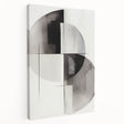 Stretched canvas wall art showcasing an abstract modern design with vibrant colors and dynamic shapes, viewed from the side, perfect for contemporary decor.