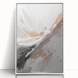 Framed abstract modern wall art design featuring vibrant colors and geometric shapes, displayed against a white background, perfect for contemporary decor.