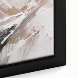 Close-up of a framed modern abstract wall art piece showcasing vibrant colors and geometric patterns, ideal for contemporary home decor or office spaces.