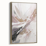 Framed canvas wall art showcasing an abstract modern design with gold accents, set against a neutral background, ideal for contemporary home decor.