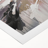 Vibrant rolled canvas showcasing an abstract modern design with bold colors and geometric shapes, perfect for contemporary home decor.