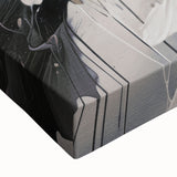 Close-up of an abstract modern design stretched canvas wall art, showcasing vibrant colors and intricate patterns, perfect for contemporary home decor.