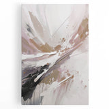 Abstract modern wall art collection featuring a vibrant geometric design with bold colors on a stretched canvas, ideal for contemporary home decor.