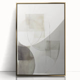 Framed acrylic wall art displaying an abstract modern design with gold accents, perfect for enhancing contemporary decor in living spaces or offices.