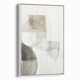Framed canvas wall art showcasing an abstract modern design with vibrant colors, set against a white background, viewed from the side to highlight its sleek profile.