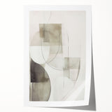 Abstract modern wall art print showcasing vibrant colors and geometric patterns, rolled for easy shipping and display, perfect for contemporary home decor.