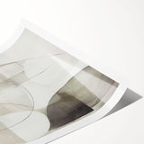 Abstract modern wall art print showcasing vibrant colors and geometric shapes, rolled and ready for display. Ideal for contemporary home decor, enhancing any space with artistic flair.