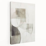 Abstract modern wall art collection featuring vibrant colors and geometric patterns on stretched canvas, showcased from a side view, ideal for contemporary home decor.