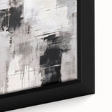 Abstract modern design wall art collection featuring a close-up view of a framed canvas with vibrant colors and intricate patterns, perfect for contemporary home decor.