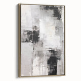 Framed abstract modern wall art featuring a gold and black design, displayed from a side view to highlight its sleek profile and elegant finish. Perfect for contemporary interiors.