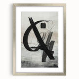 Abstract modern wall art collection displayed in a sleek silver frame with matting, featuring vibrant geometric patterns, ideal for contemporary home decor.