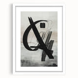 Abstract modern wall art design featuring a sleek white frame with a mat, showcasing vibrant colors and geometric patterns, perfect for contemporary decor.