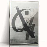 Framed acrylic wall art showcasing an abstract modern design with a silver finish, adding a stylish touch to contemporary home decor. Ideal for living rooms or offices.