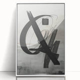 Framed abstract modern wall art design showcasing vibrant colors and geometric patterns in a sleek white frame, ideal for contemporary home decor.