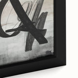 Close-up of a framed abstract modern wall art piece, showcasing vibrant colors and intricate patterns, perfect for contemporary home decor. The canvas features a textured finish, enhancing its visual appeal and artistic depth.